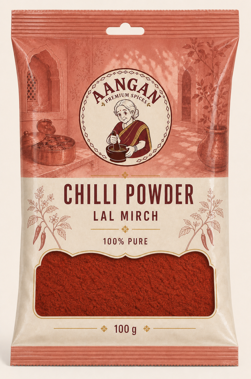 Aangan Chilli Powder 100 g Indian spice packet