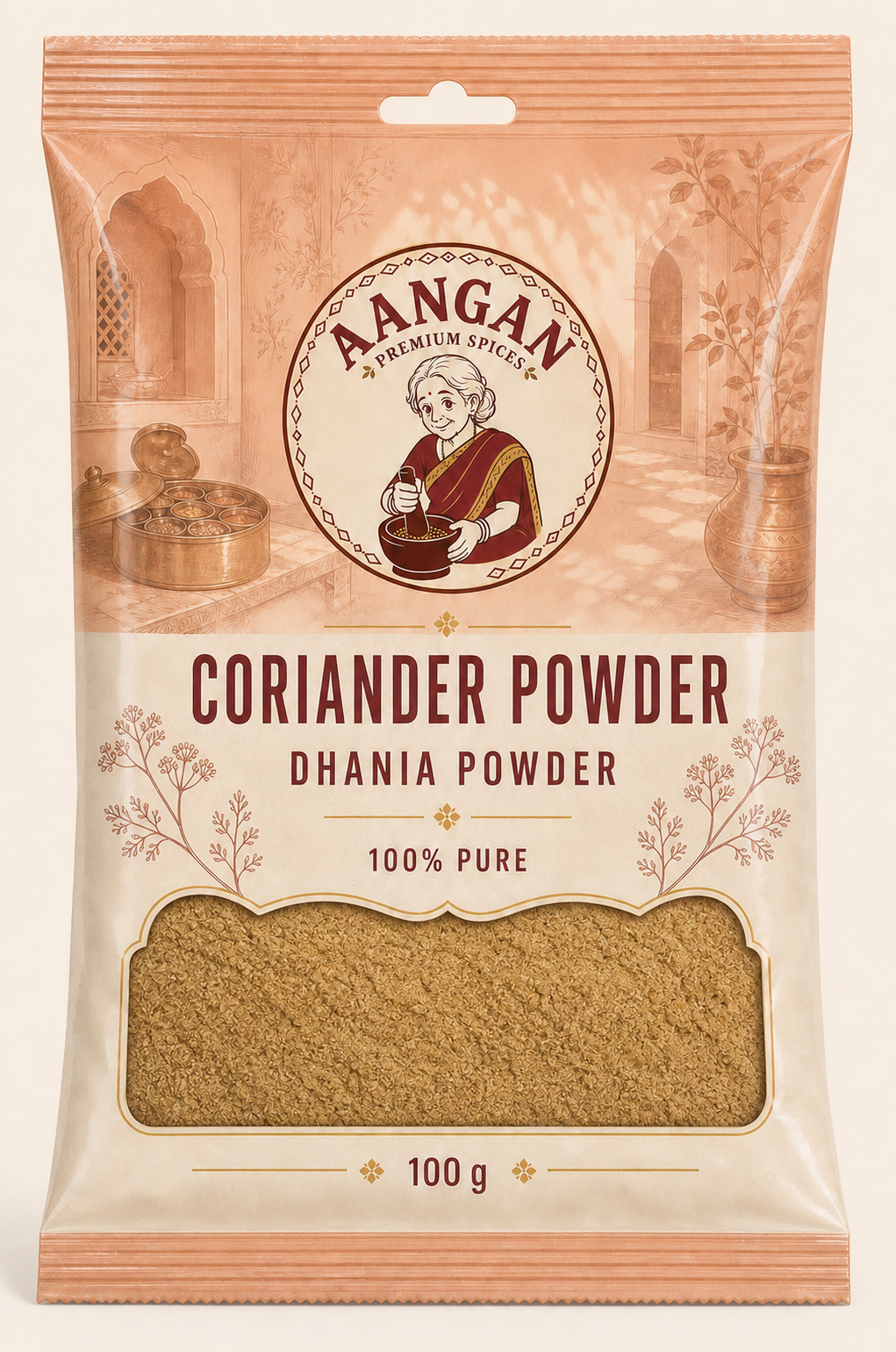 Aangan Coriander Powder 100 g Indian spice packet