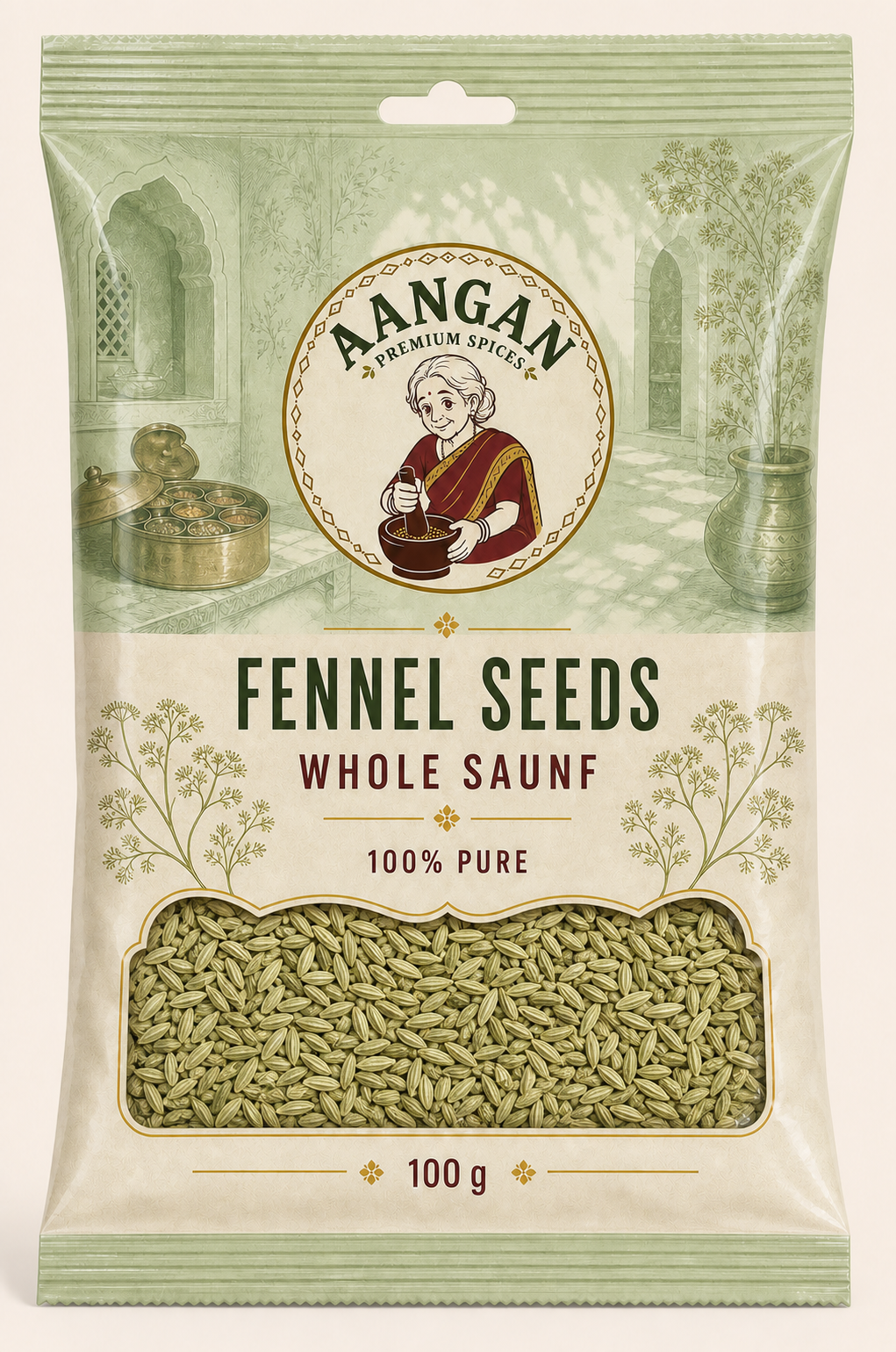 Aangan Fennel Seeds 100 g Indian spice packet