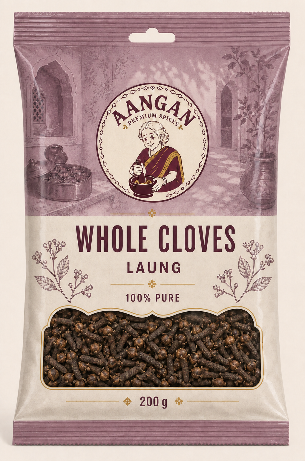 Aangan Whole Cloves 200 g Indian spice packet