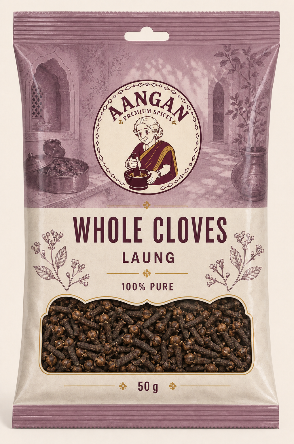 Aangan Whole Cloves 50 g Indian spice packet
